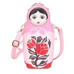 Myya Women Russian Nesting Dolls Print Bag PU Leather Credit Card Holder Phone Crossbody Shoulder Bag Purse Wallet