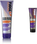 Fudge Professional Clean Blonde Damage Rewind Haircare Duo, Intense Purple and 2