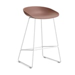 HAY About a Stool 38 Low barstol 2.0 Soft brick-vitt stålstativ