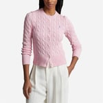 Polo Ralph Lauren Cable Knit Crewneck Cardigan - Carmel Pink