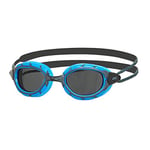 Zoggs Predator Adult Swimming Goggles, UV protection swim goggles, Pulley Adjust Comfort Goggles Straps, Fog Free Swim Goggle Lenses, Zoggs Goggles Adults Ultra Fit, Smoke Tinted, Blue/Black, Regular