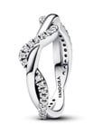 Pandora Timeless stackable Sparkling Intertwined Wave Ring Sterling silver 193098C01