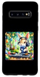 Coque pour Galaxy S10 Lapin de Pâques DJ à la fête du printemps. Platines de fête