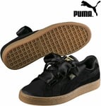 Puma Basket Heart Velvet Ladies Black Sneakers Trainers Size UK 3.5 EUR 36 New