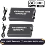Rj45 To HDMI 60m HDMI Extender Network Cable  for Laptop/DVD/Monitor/Projector