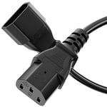 Sonero® Câble d'alimentation Euro, Câble d'alimentation pour appareils électroménagers, Prise IEC C13 vers Prise IEC C14, 2,00 m, Noir