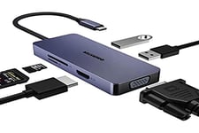 Adaptateur USB C pour MacBook Pro/Air, HDMI 4K@30Hz, Thunderbolt3, USBC, 2  USB 3.0, Micro SD/SD, 7 en 2 Double Type C pour MacBook avec 2023-2019