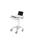 Medical Mobile Stand for Laptop keyboard & mouse Height Adjustable - White - cart