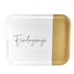 Bricka "fredagsmys" vit med kork 43 x 33 cm