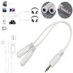 3.5 mm Earphone Headphone Y Splitter Cable Adapter Jack Male To Double Female UK