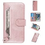 iPhone SE 3 5G (2022) / 2020 8/7 - Läderfodral plånboksfodral med ytterficka Rosa guld