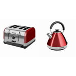 Morphy Richards 240133 Venture 4 Slice Toaster Red & 100133 Venture Pyramid Kettle Red