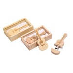 Wooden Guitar Shaped Usb Flash Drive Memory Stick Natural Music Maple 8gb（with Box）