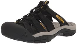 KEEN Men's Newport Closed Toe Slip on Slide Sandals, Black/Keen Yellow, 8.5