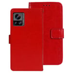 Motorola Edge 30 Ultra 5G / X30 Pro 5G - IDEWEI læder cover / pung - Rød