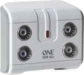 One for All Signal Booster/Splitter for TV - 4 Outputs (14X Amplified) - Plug an