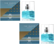 Ted Baker M EDT Mens Gents Fragrance Aftershave Cologne 30Ml 2 Pack