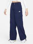 Nike Womens Oversized High-Waisted Woven Cargo Pants - Navy, Navy, Size L, Women