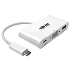 Tripp Lite Adaptateur multiport USB-C vers VGA avec Charge PD USB Type C vers VGA, Blanc (U444-06N-VU-C)