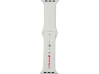 Pasek Audi Sport Red Logo Silicone Watch Strap Do Apple Watch 44/45/46/49Mm Biały