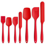 Spatula 7 Piece Set, Homikit Silicone Kitchen Utensils Spatulas for Cooking Baking Icing Mixing, Non-Stick & Heat-Resistant Small Rubber Kitchen Gadgets, Dishwasher Safe, Seamless Design (Red)