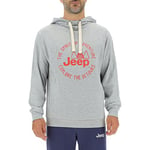 JEEP O102567-J866 J Man Hooded Sweatshirt The Spirit of Adventure - Explore The detours - Print J22W Light Grey M./Mars R XL