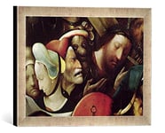 'Encadré Image de Hieronymus Bosch "The Carrying of the cross. Détail of Christ and St. Veronica Impression d'art dans le cadre de haute qualité Photos fait main, 40 x 30 cm, argent, Raya