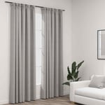 vidaXL Linen-Look Blackout Curtains with Hooks 2 pcs Grey 140x245 cm Room