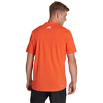 Adidas Aeroready Workout Silicone Print Linear Logo Short Sleeve T-shirt Orange L / Regular Man