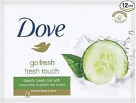 Dove - Fresh Touch Soap Bars - Cucumber & Green Tea Scent - (12 bars)