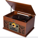 Vinyl Record Player Retro Turntable, Hifi System CD Player FM Radio USB MP3