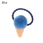 Elastic Hair Band Ice Cream Pompom Blue 1 Pc