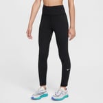 Nike Dri-Fit One Tights XS 122-128 Unisex Svart - Långa tights för komfort och prestanda vid löpning
