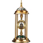 Horloge de cheminée avec Cadran à Chiffres Romains Horloge de Bureau rétro en métal et céramique Design muet Horloge de Bureau à Piles pour décoration de Salon Antique (Couleur: Or)