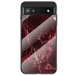 Marmorert Google Pixel 6a deksel - Blood Red Marble