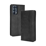 GOGME Leather Folio Cape for OPPO Find X3 Lite Layer, Flip Wallet Layer Type Magnetic Protector and Dobvel PU TPU Slot Holder for Cardboards, Preto