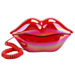 Landline Telephone, WX-3016 Mouth's Lips Shape Home Office Desktop Corded Fixed Telephone (bright red)