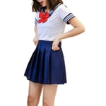 Japan Anime Skoluniform Klänning Kostym Vuxna Kvinnor Kawaii Lolita JK Outfit Halloween Cosplay Fest Klänning XL Röd Slips