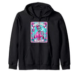 The Overstimulated Mom Funny Tarot Card Zip Hoodie