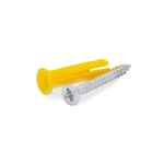FAST Fast Plastplugg gul skruv inkluderad 10-pack 5,5 mm x 25