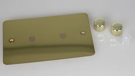 Varilight WFVD2 Matrix Faceplate Kit, ultraflat polished brass, 2-gang