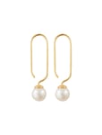 Pearl Drop Earhanger Gold Design Letters