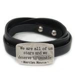 Black Leather 'We are all of us stars and we deserve to twinkle' Inscription by