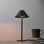 Laddbar sladdlös bordslampa, dimbar LED-batteridriven skrivbordslampa, vattentät, 3000K varmvit lampa, metall nattlampa för sovrum, uteplats (bla black