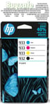 HP 932/933 4-pack Black/Cyan/Magenta/Yellow Original Ink Cartridges Page Yield B