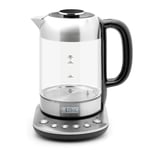 Haden Richmond Kettle – Electric Variable Temperature Fast Boil Kettle, 3000W, 1.7Litre, Brushed Stainless-Steel & Glass - CE21