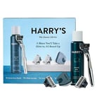 Harrys Mens Chrome Gift Set with 3 Razor Blades + Shave Gel