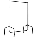 HOMCOM Portant à Vêtements avec Roulettes Tringle a Vêtement solide Porte-Manteau Charge 140 Kg 120 x 60 x 170 cm en acier noir