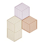 Zone - Hexagon bordskåner 3 stk 24 cm lupine/warm sand/light terracotta