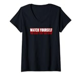 Womens "WATCH YOURSELF I LOVE TRUE CRIME" Dark Humor V-Neck T-Shirt